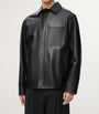 LOEWE Black Leather Shirt Jacket