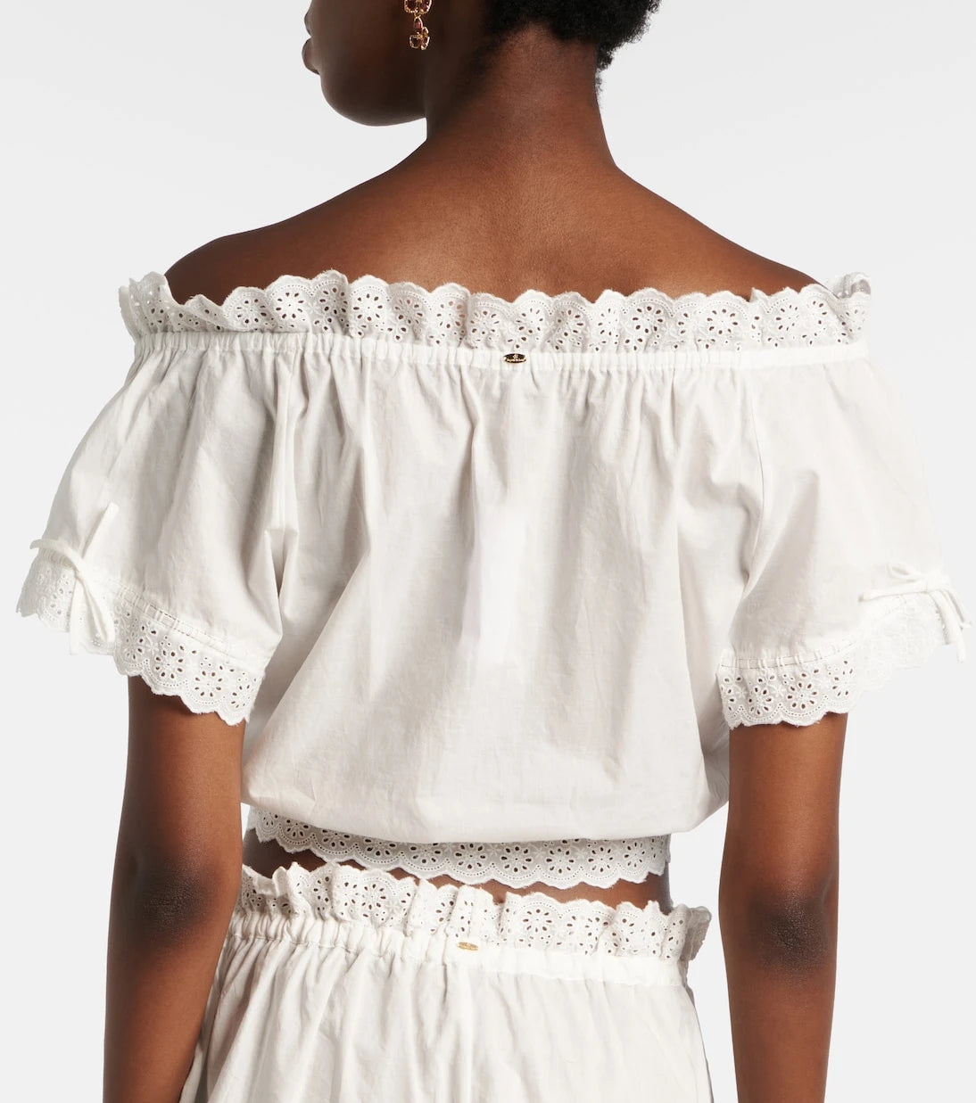 Poupette St Barth - Nala pointelle cotton crop top