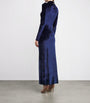 Paco Rabanne Navy Velvet Asymmetric Midi Dress