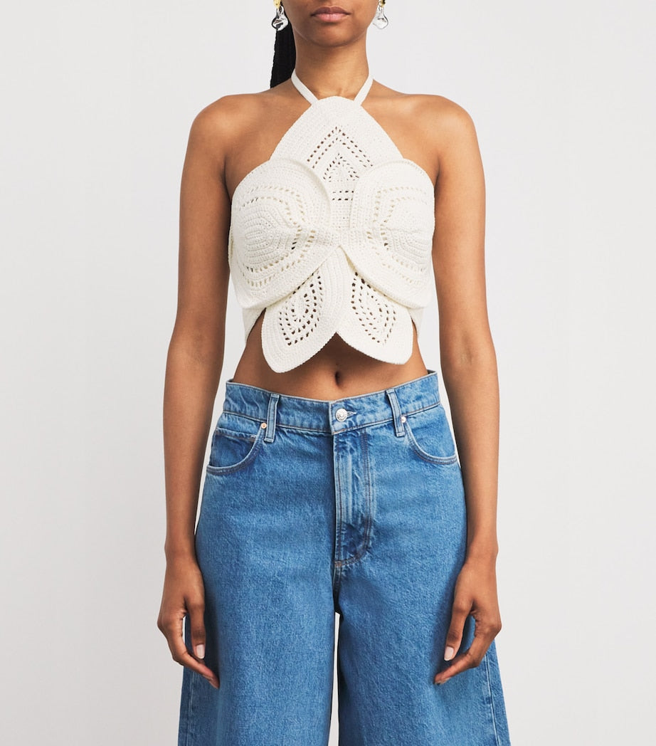 Crochet Emelia Crop Top OFF WHITE