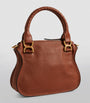 Brown Small Leather Marcie Top-Handle Bag