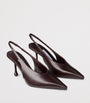 Jimmy Choo Burgundy Isa 80 Leather Slingback Pumps