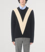 Valentino Garavani Black Virgin Wool V Logo Sweater