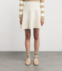 White Virgin Wool Knit Midi Skirt