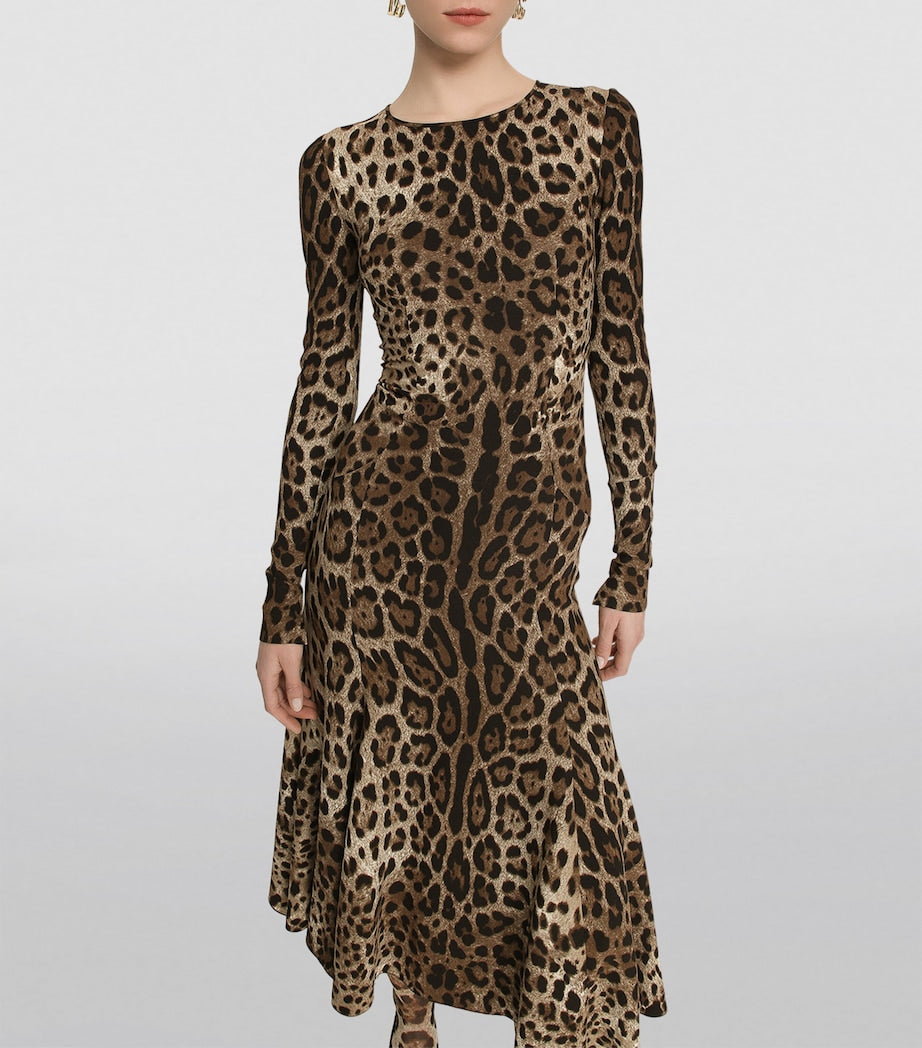 Dolce & Gabbana Multi Leopard Print Midi Dress
