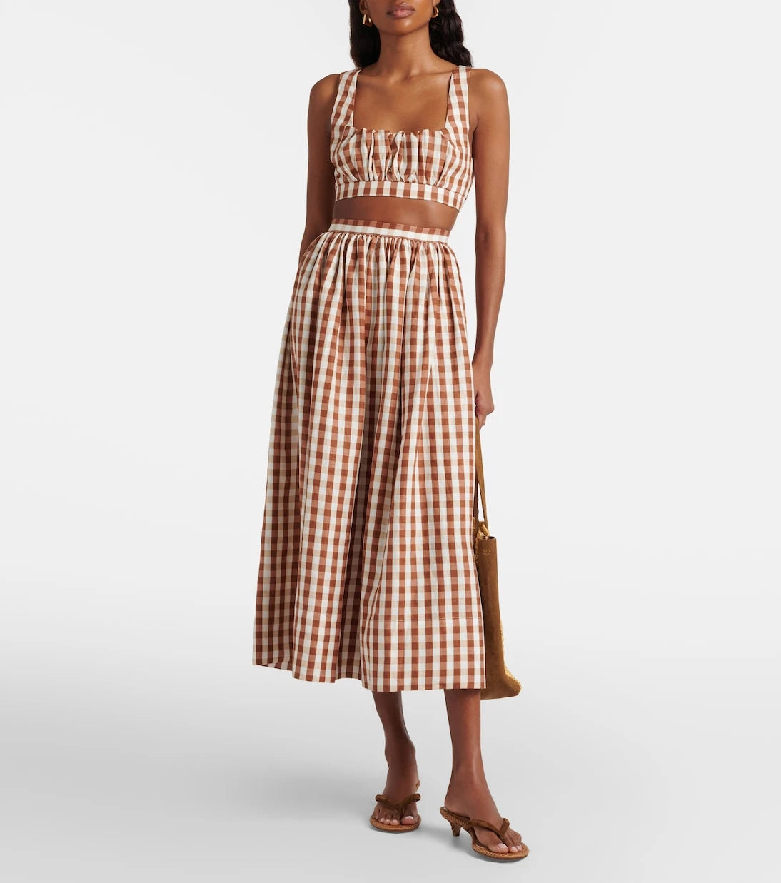 Faithfull - Ida gingham linen crop top