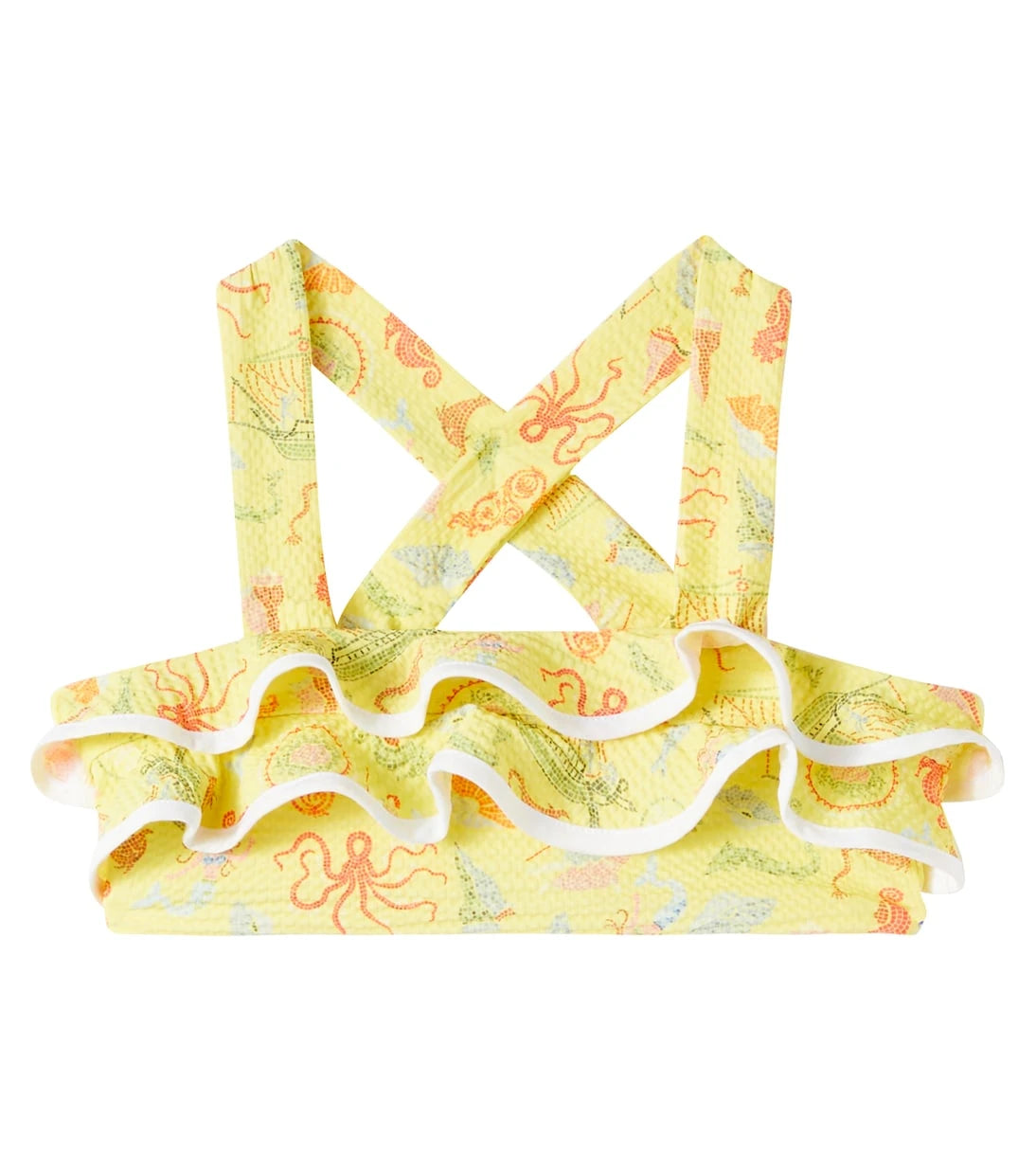Marysia Bumby - Bumby Aman printed ruffled bikini top