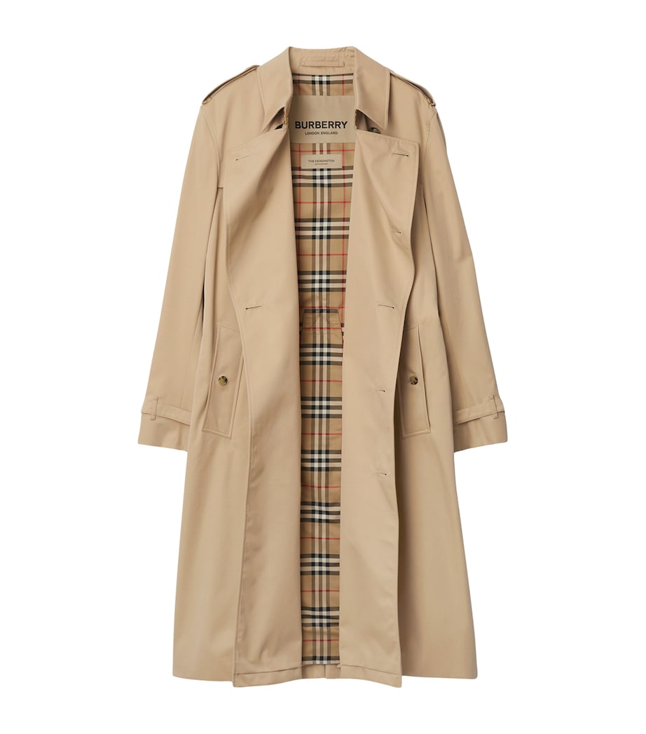 Burberry Yellow Long Kensington Heritage Trench Coat