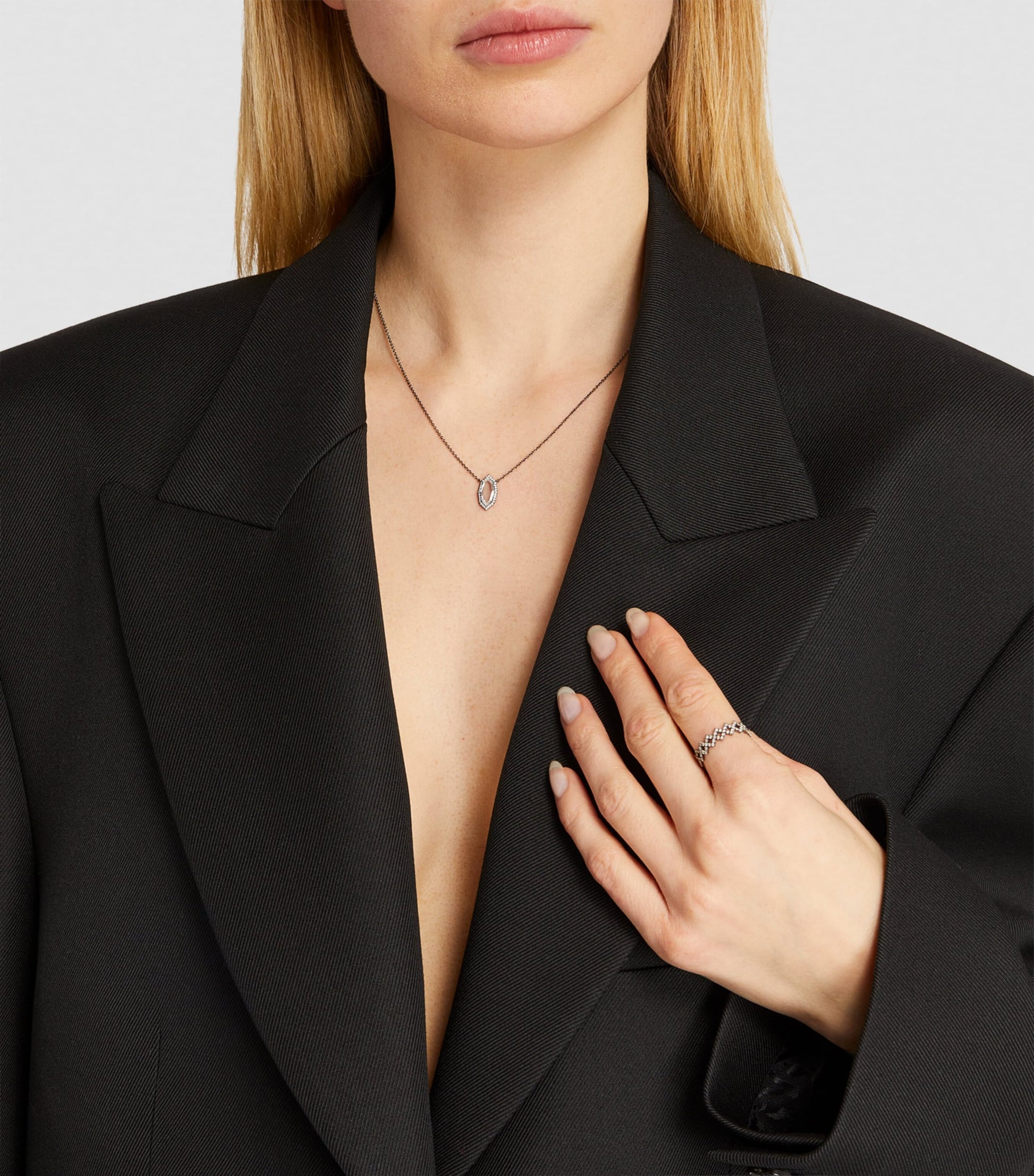 Eva Fehren Blackened White Gold and Diamond Rex Ring