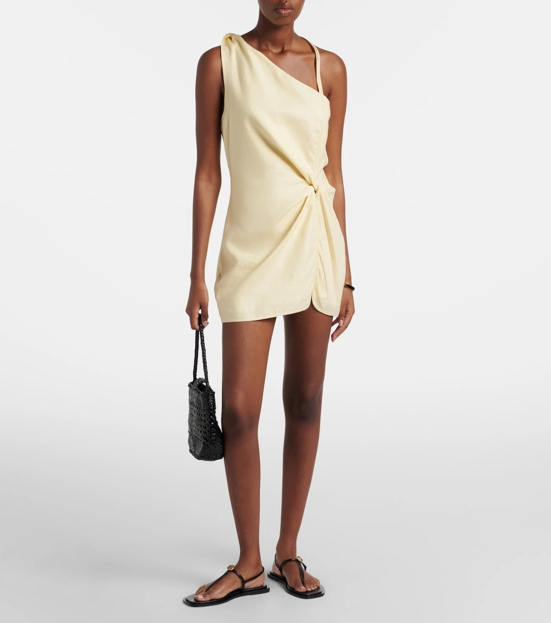 SIR - Gathered halterneck linen minidress