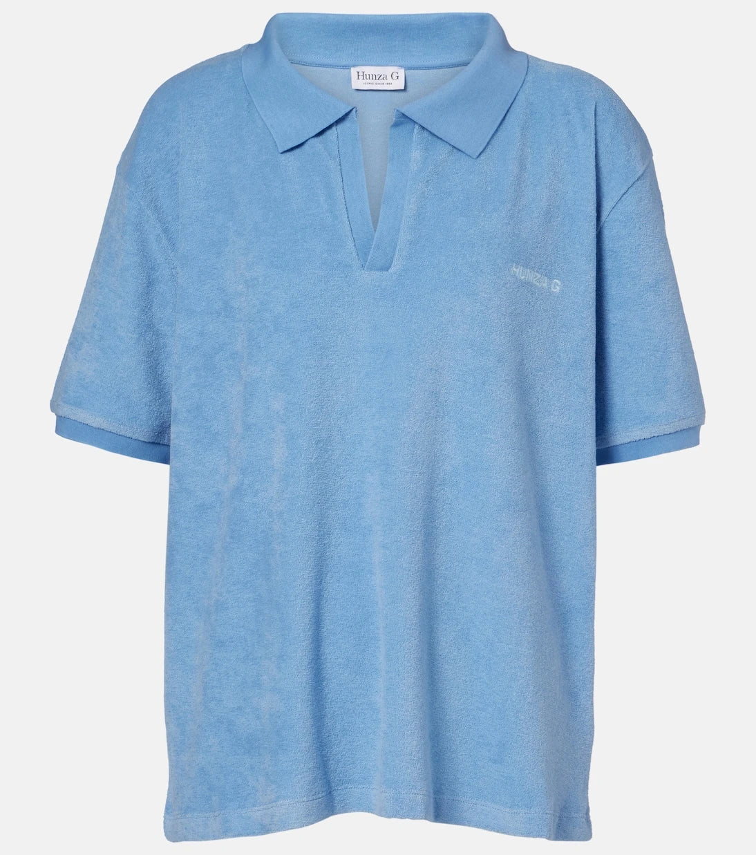 Hunza G - Logo cotton terry polo shirt