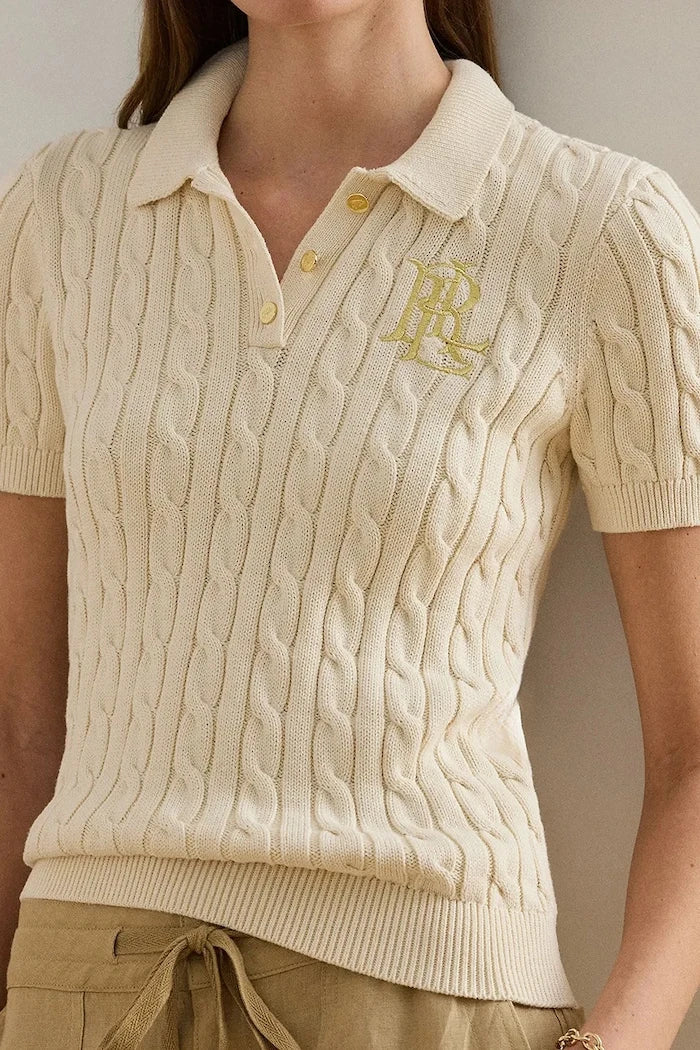 Lauren Ralph Lauren kadın kısa kollu pamuklu kazak