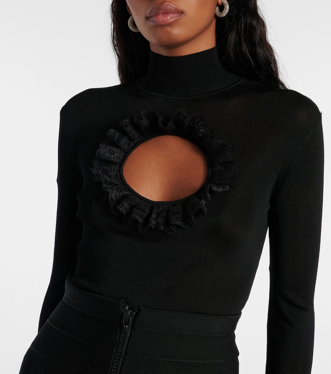 Self-Portrait - x Christopher Kane lace-trimmed cutout bodysuit