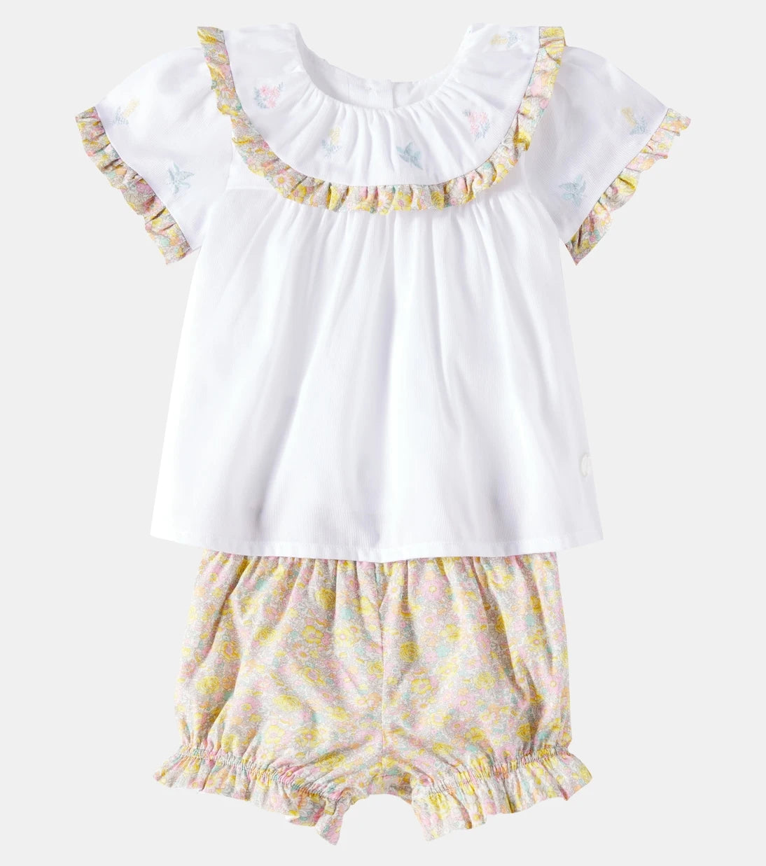 Patachou - Floral cotton top and shorts