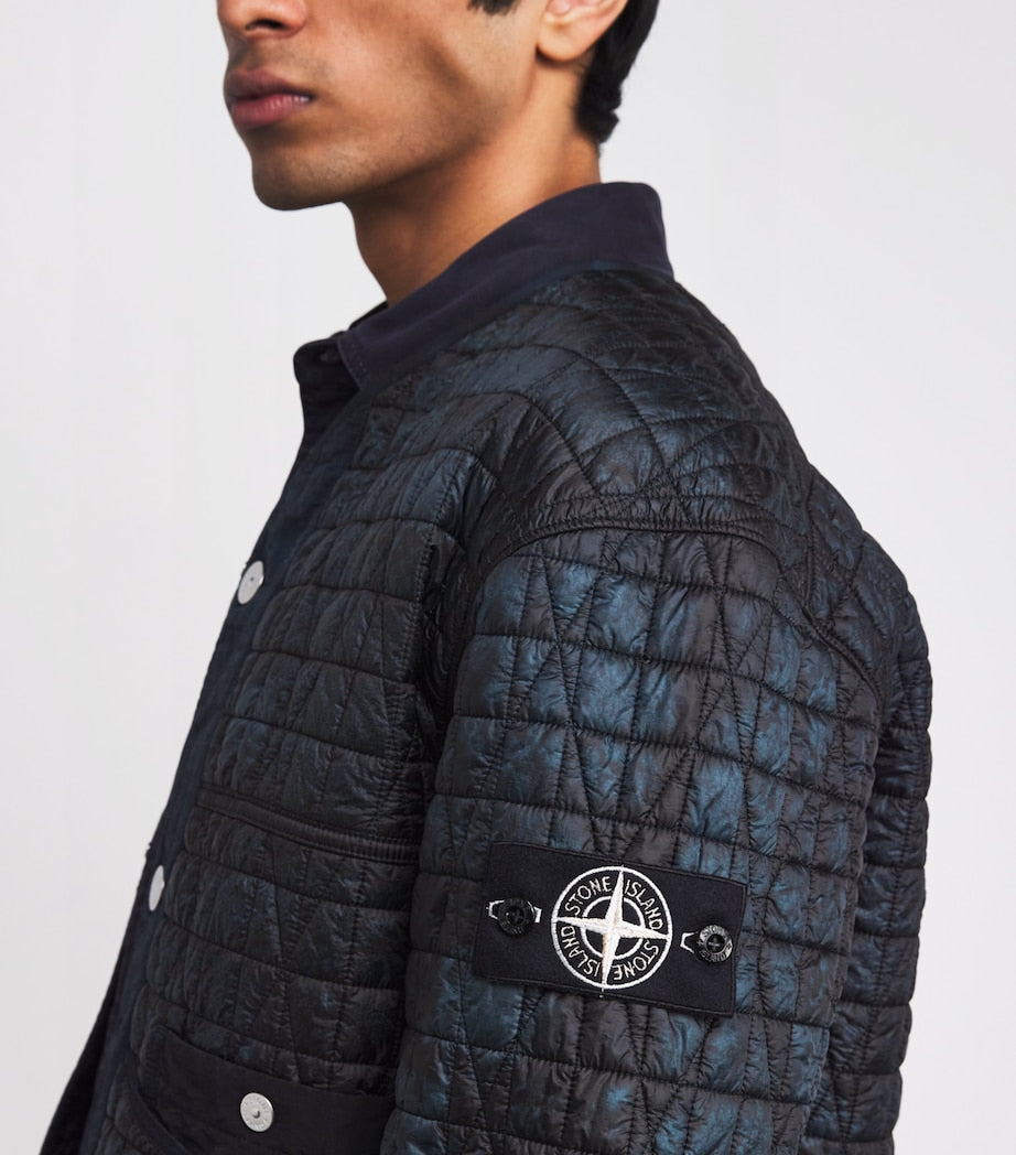 Stone Island Black Nylon Reps-TC Corrosion Treatment Quilted Liner Jacket