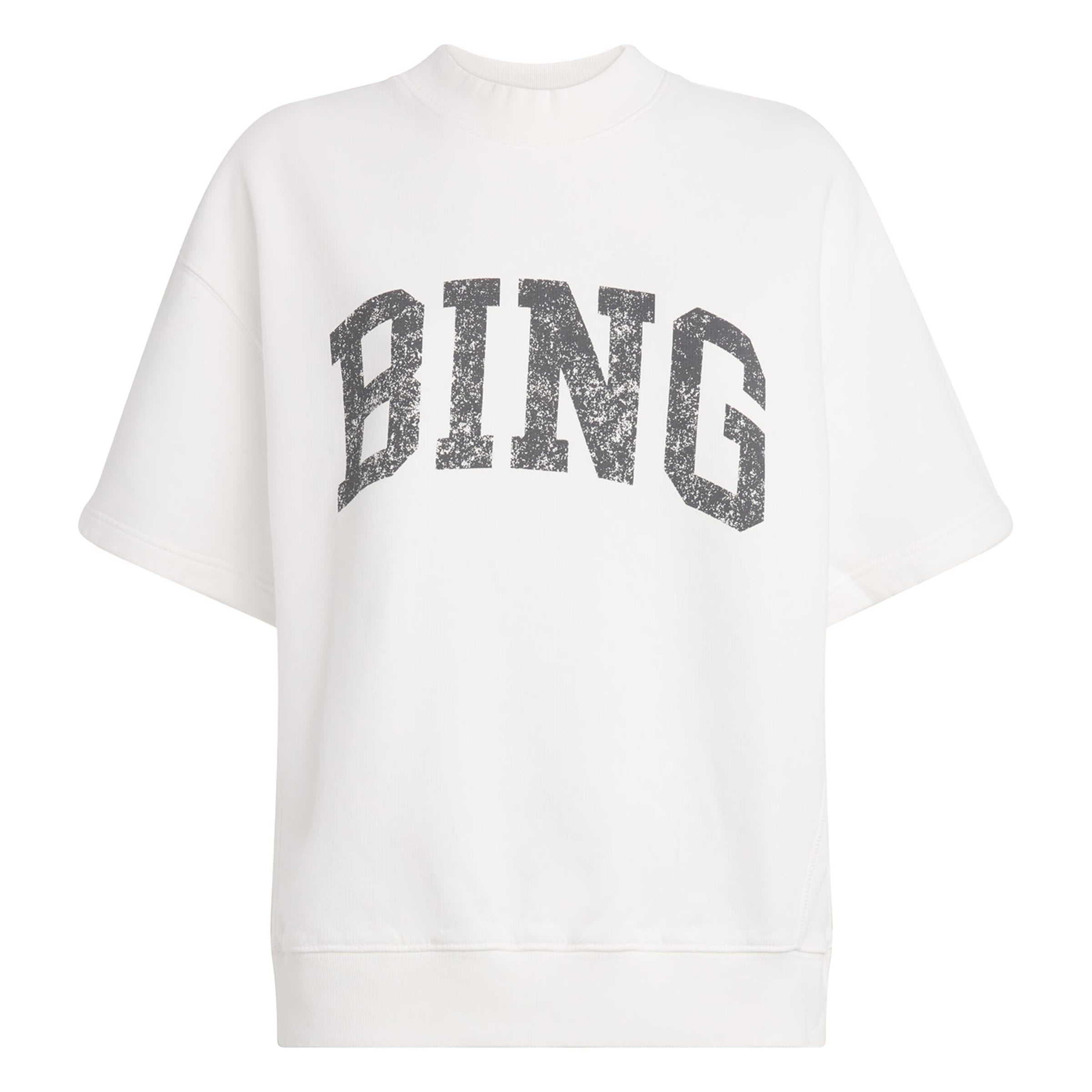 ANINE BING Ivory Cotton Logo Jay Sweatshirt