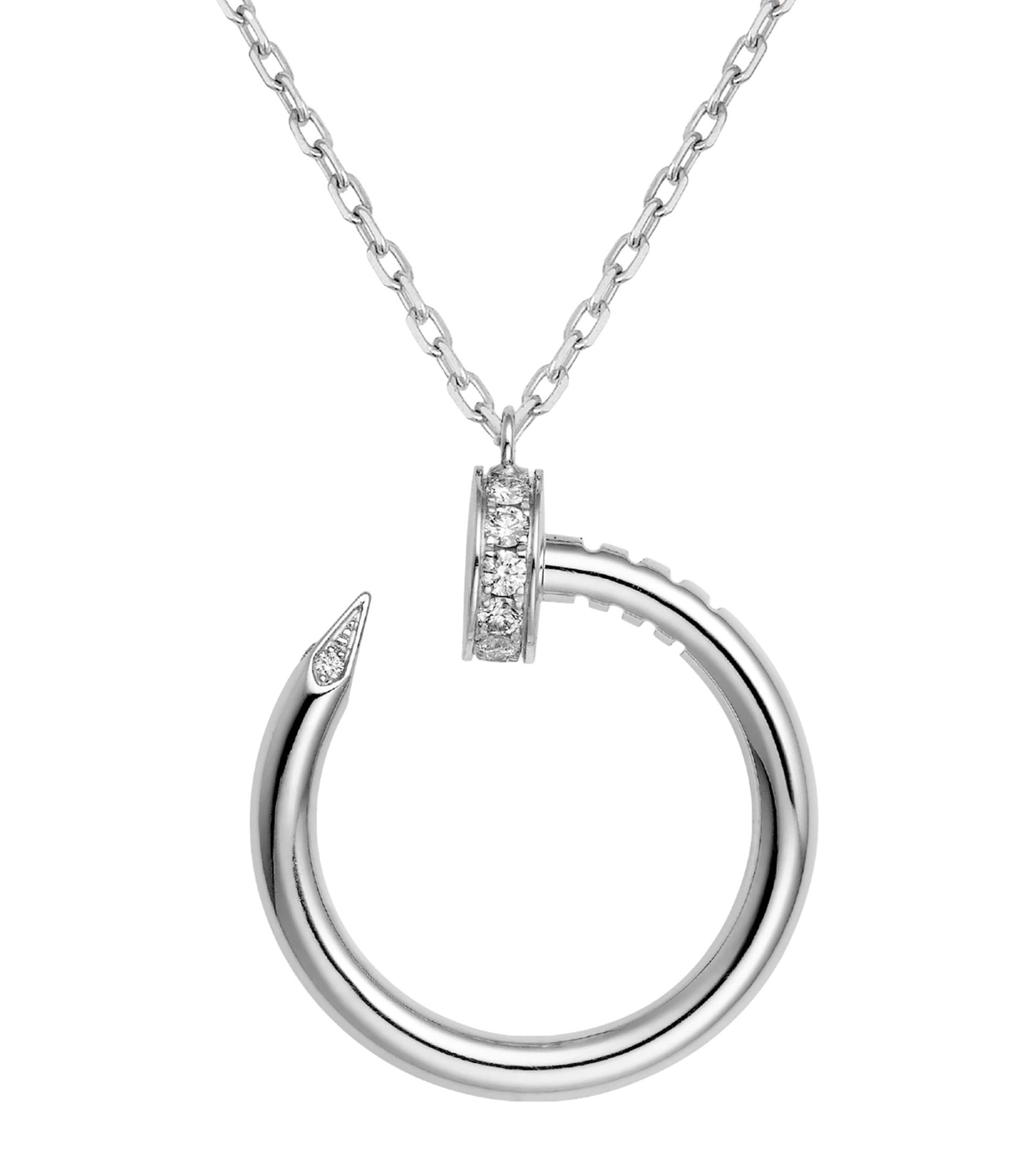 Cartier White Gold and Diamond Juste un Clou Necklace