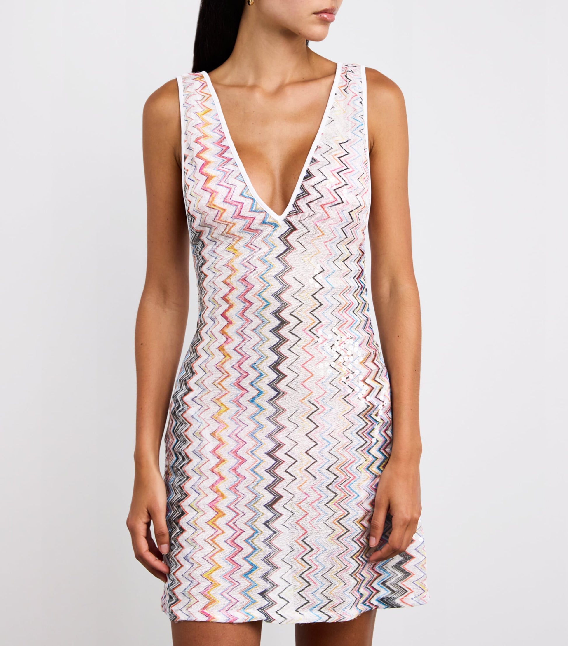 Missoni Multi Zigzag Plunge Mini Dress