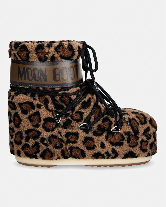 Moon Boot MB ICON LOW FLEECE LEOPARD kadın kar botu