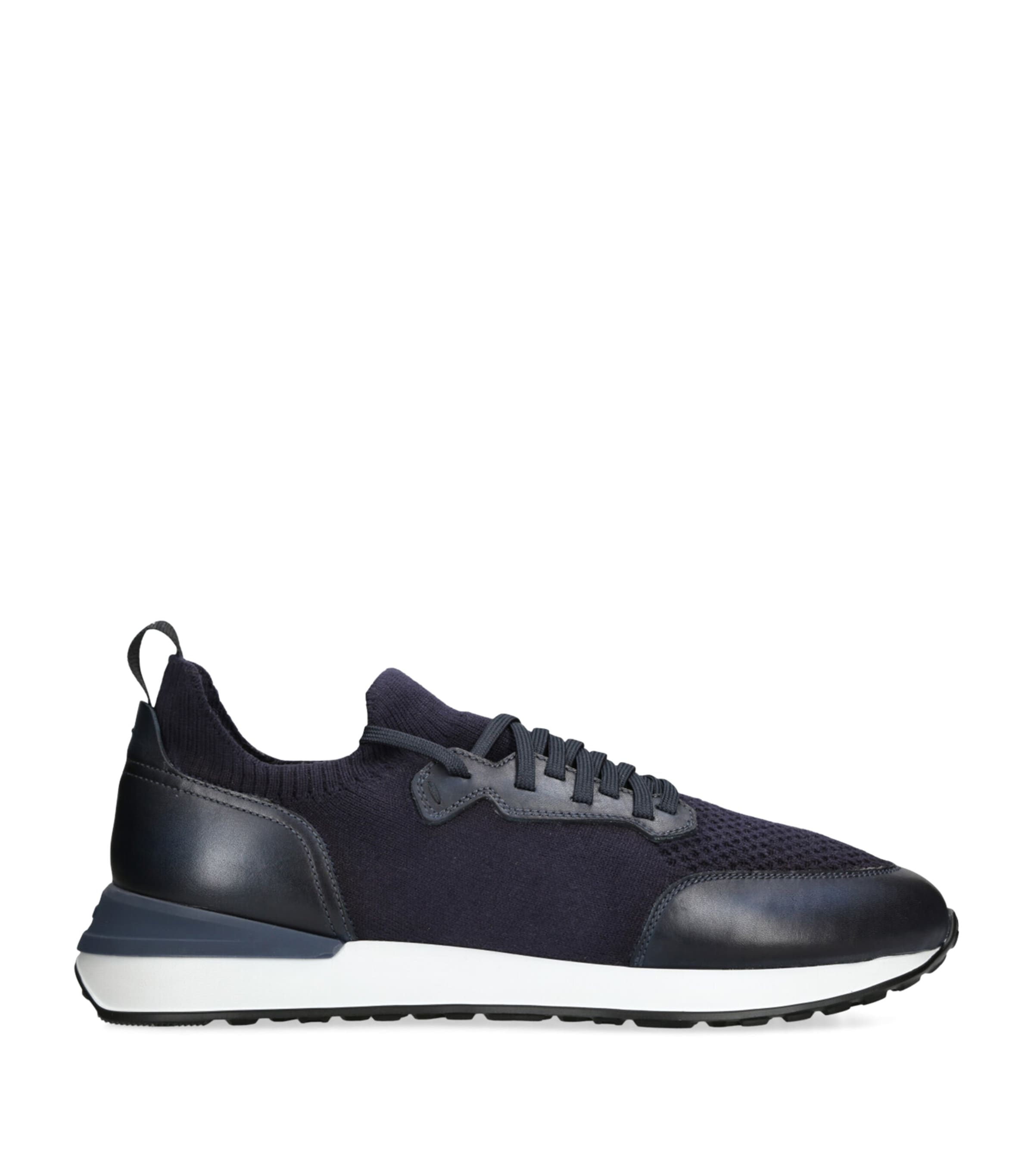 Magnanni Leather-Trim Grafton Sneakers
