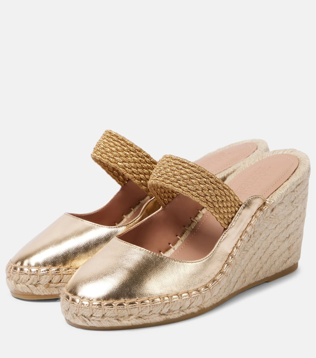 Malone Souliers - Siena 70 leather espadrille wedges