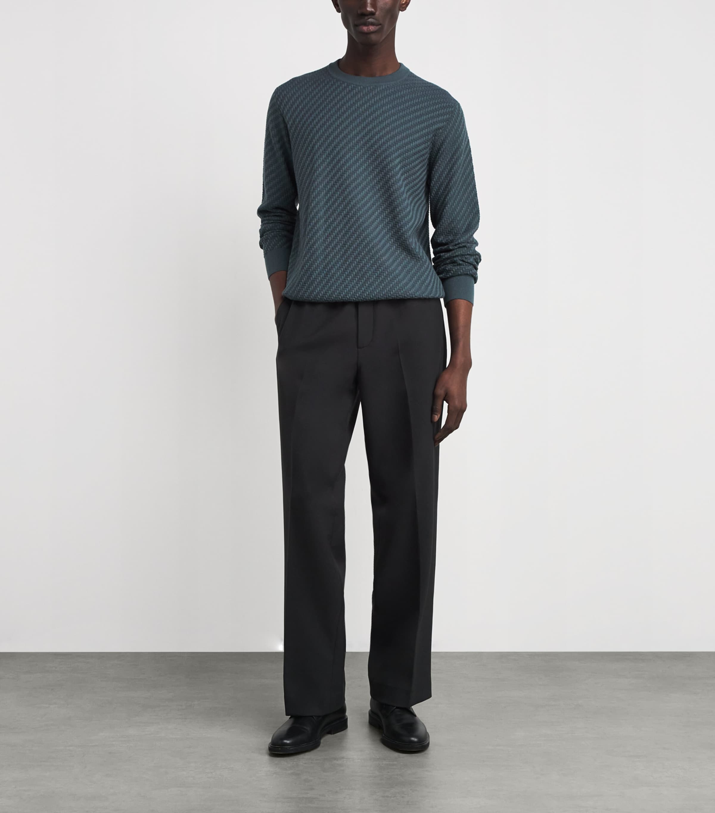 Brioni Green Cotton-Silk-Cashmere Trama Weave Sweater