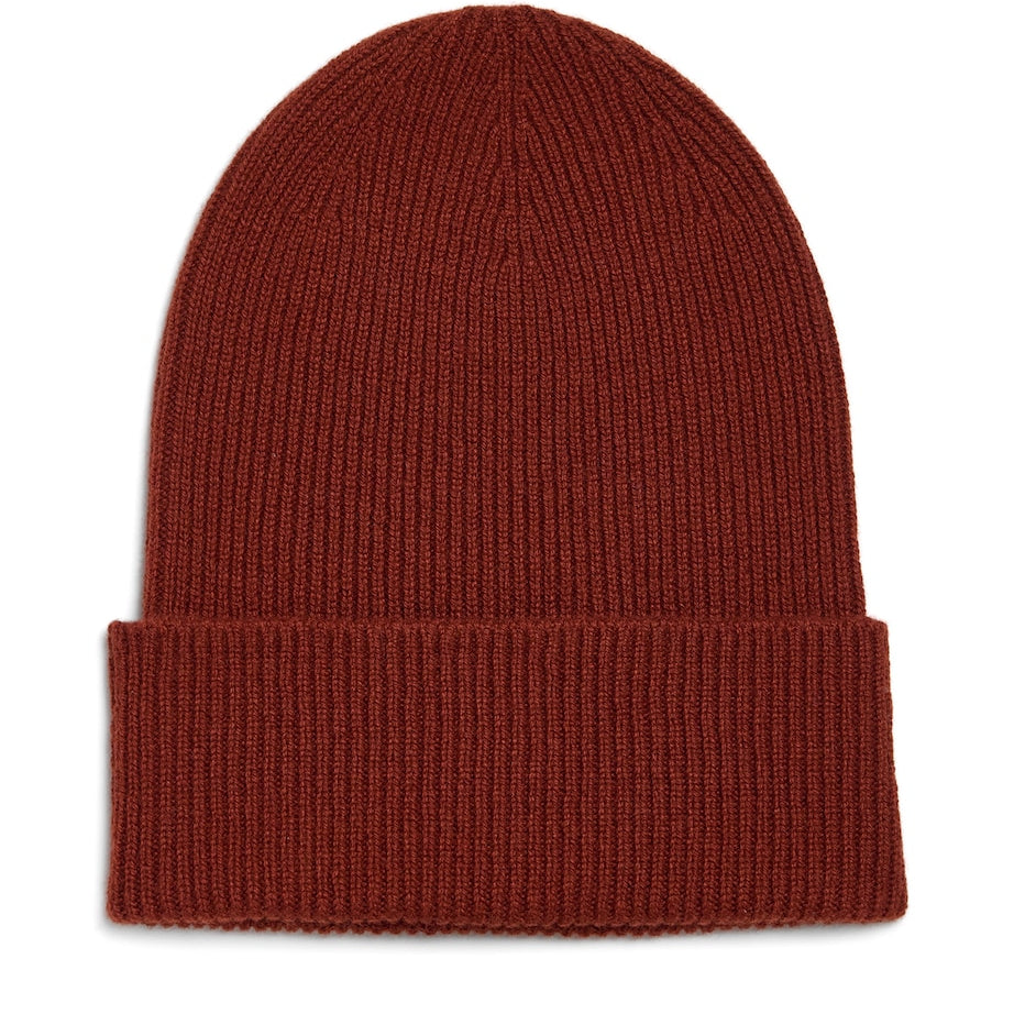 Burgundy Cashmere Slouchy Ribbed Beanie