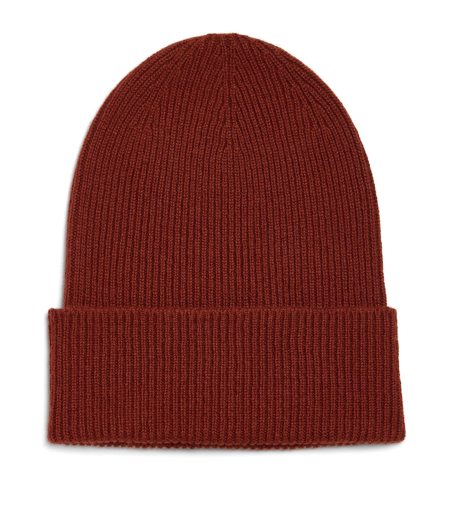 Burgundy Cashmere Slouchy Ribbed Beanie