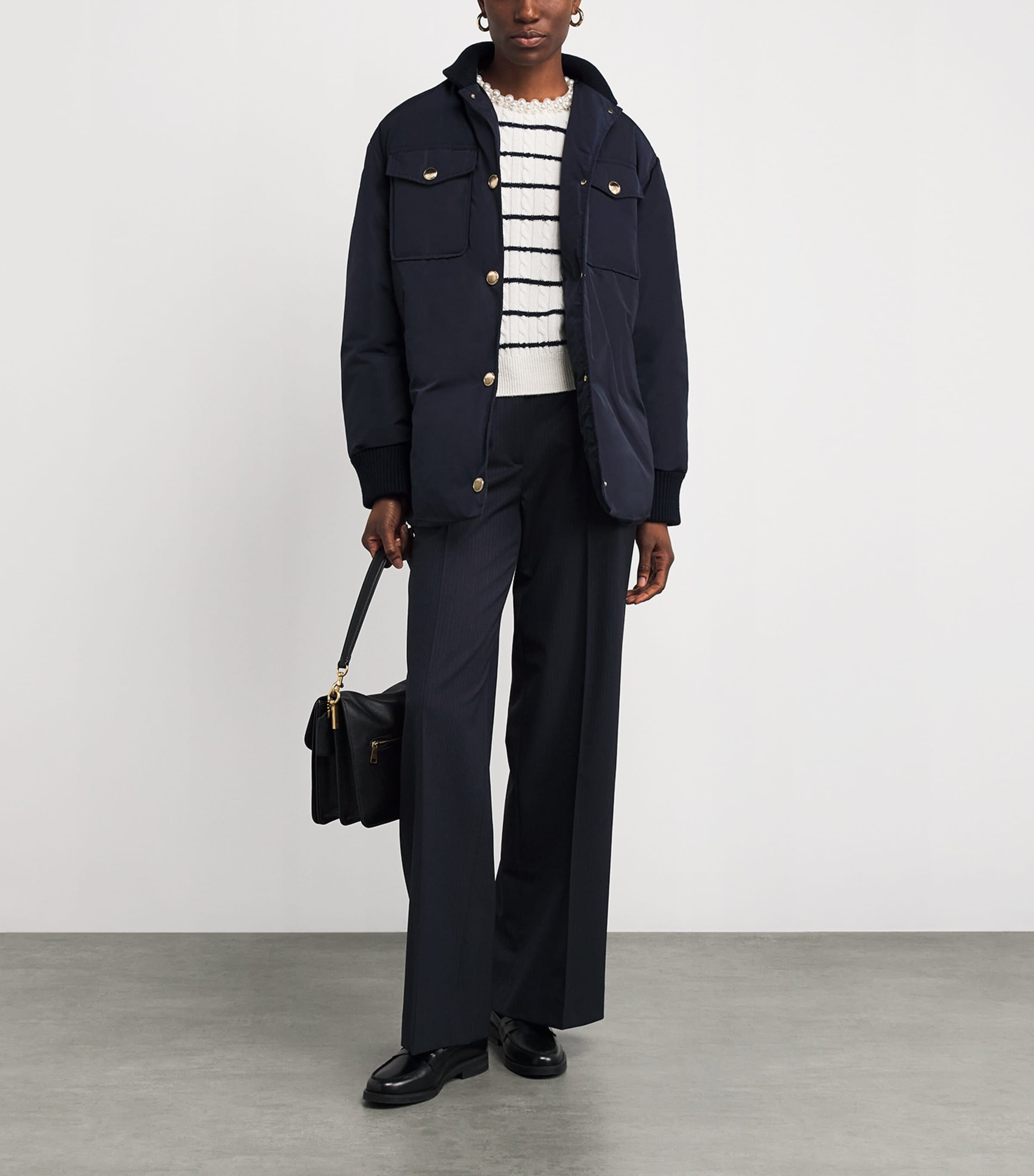 Blue Quilted Padded Jacket