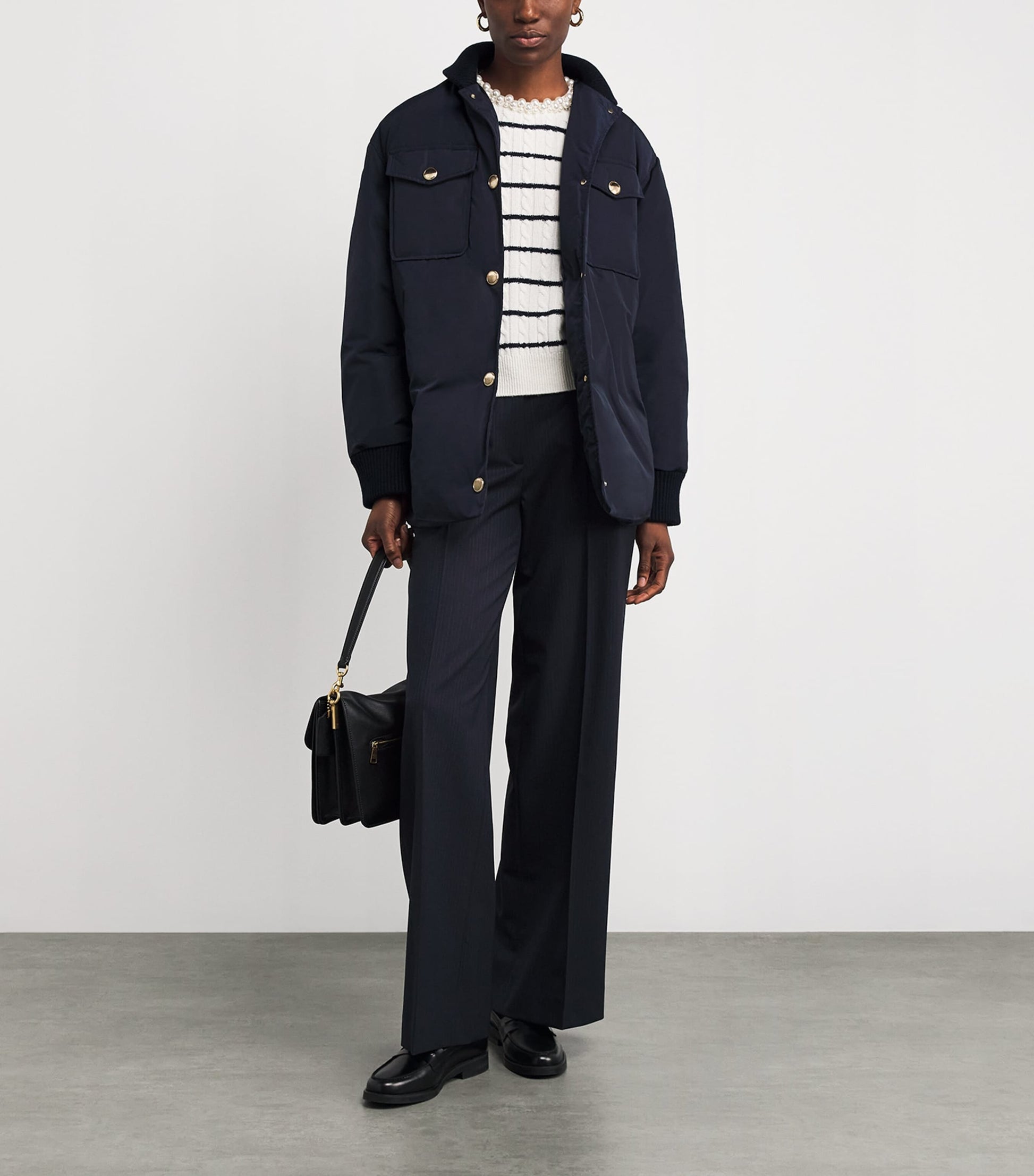 Blue Quilted Padded Jacket