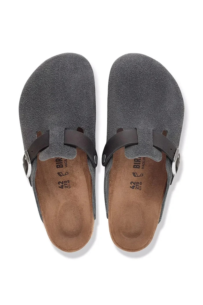 Birkenstock erkek süet terlik sabo Boston Mixed Leather