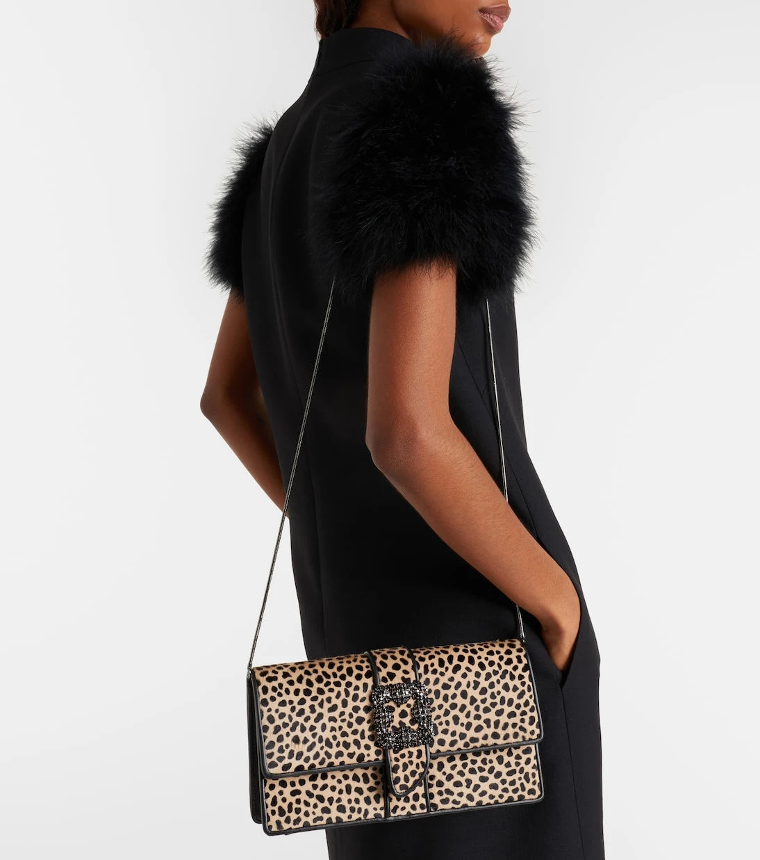 Manolo Blahnik - Capri embellished calf hair clutch