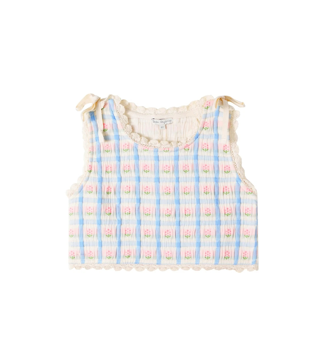 Bebe Organic - Zora knitted floral cotton-blend vest