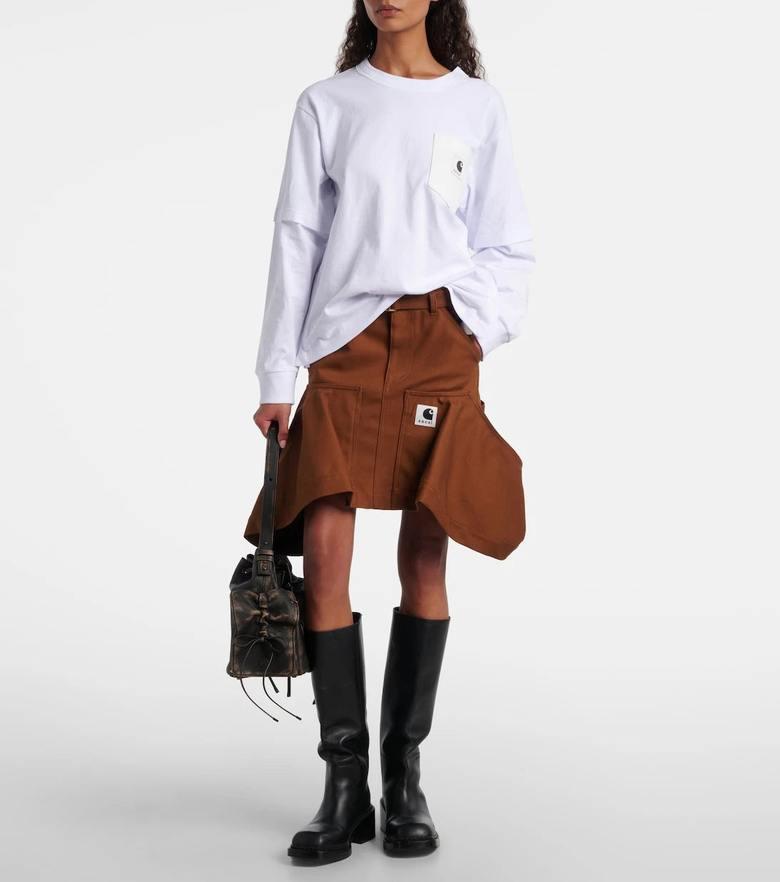 Sacai - x Carhartt cotton canvas miniskirt
