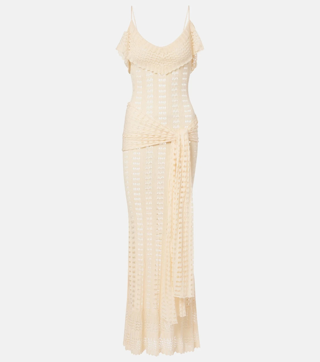 Aya Muse - Ruffled pointelle maxi dress