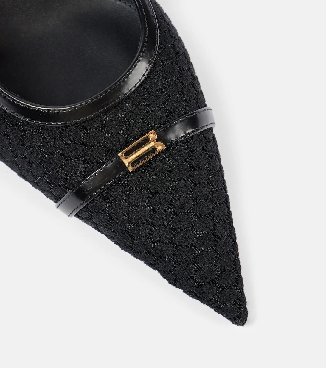 Victoria Beckham - Leather-trimmed mesh slingback pumps