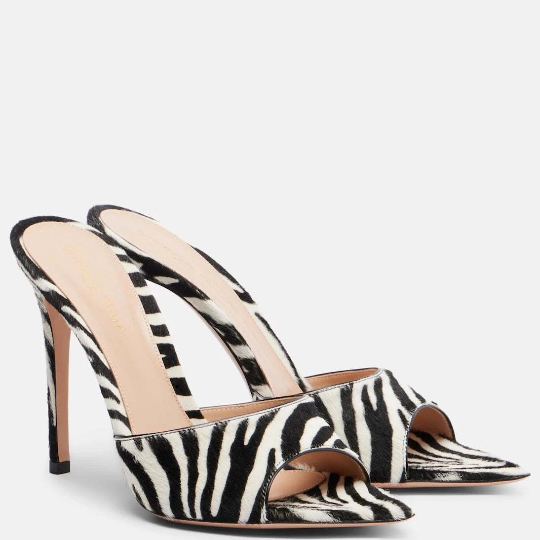 Gianvito Rossi - Elle zebra-print calf hair mules
