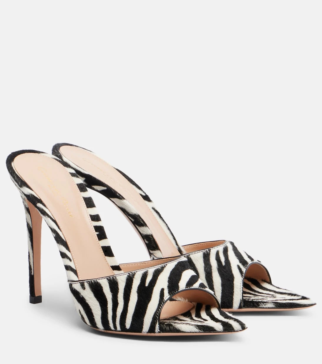 Gianvito Rossi - Elle zebra-print calf hair mules