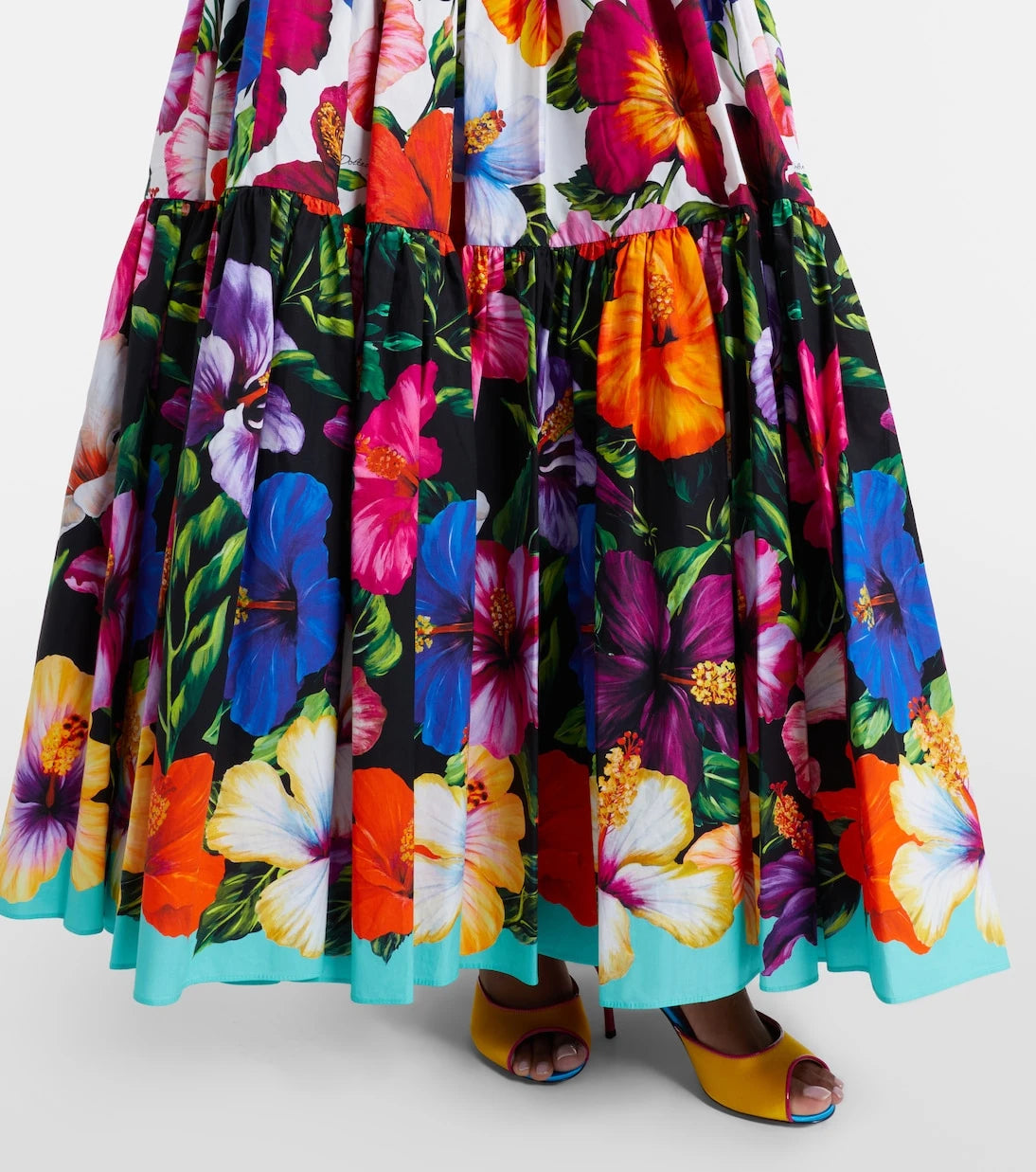 Dolce&Gabbana - Floral tiered cotton maxi skirt