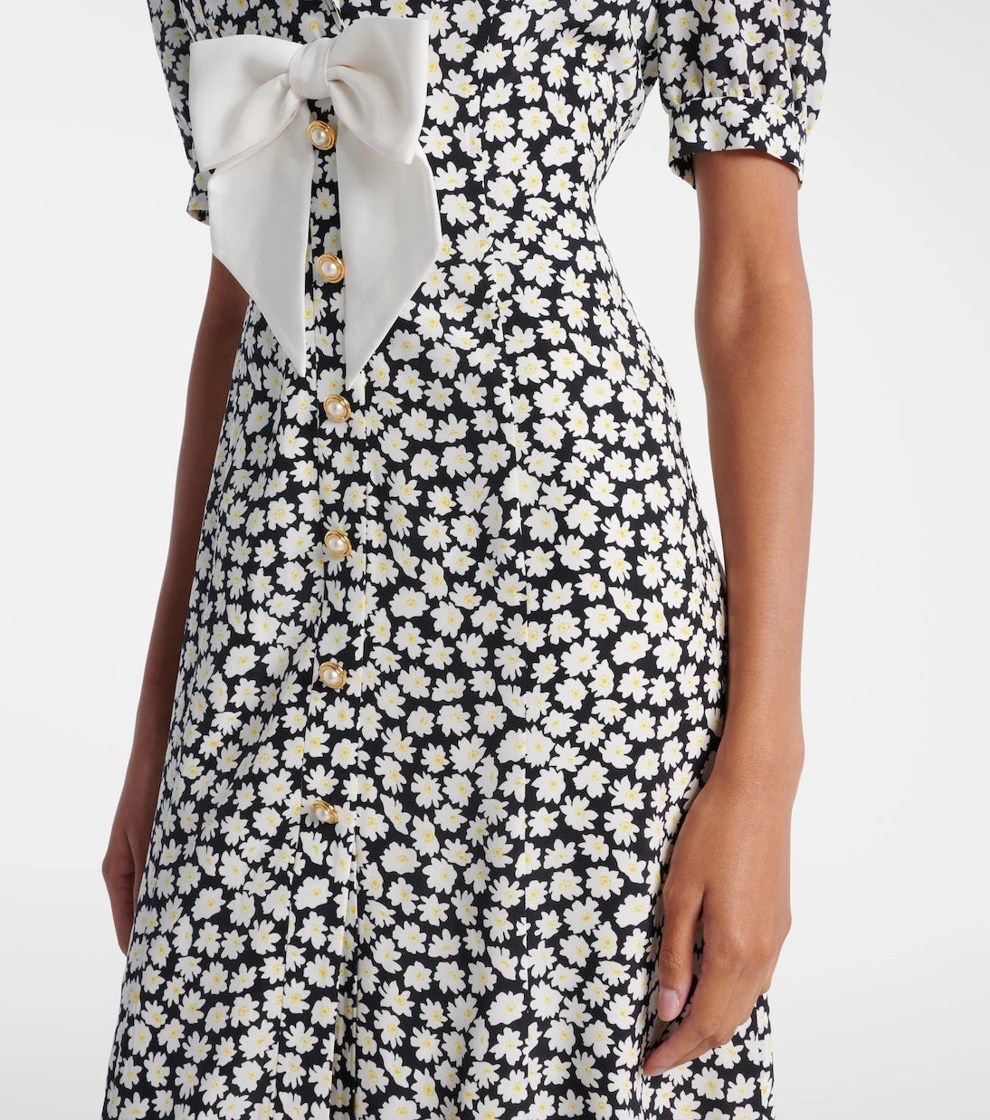 Alessandra Rich - Floral printed silk midi dress