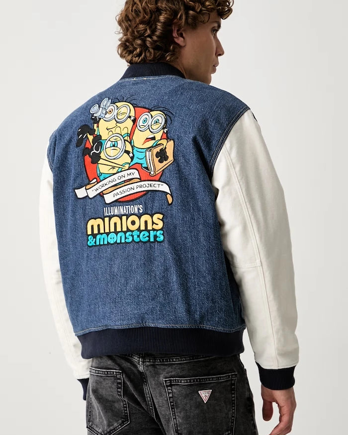 Guess Jeans erkek denim bomber ceket