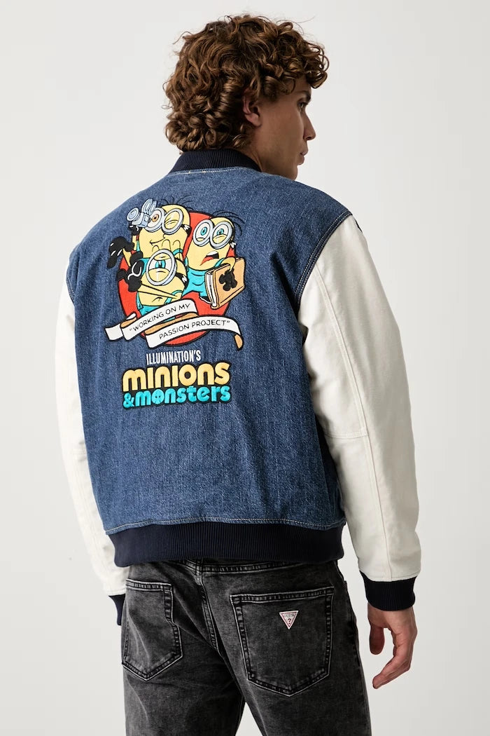 Guess Jeans erkek denim bomber ceket
