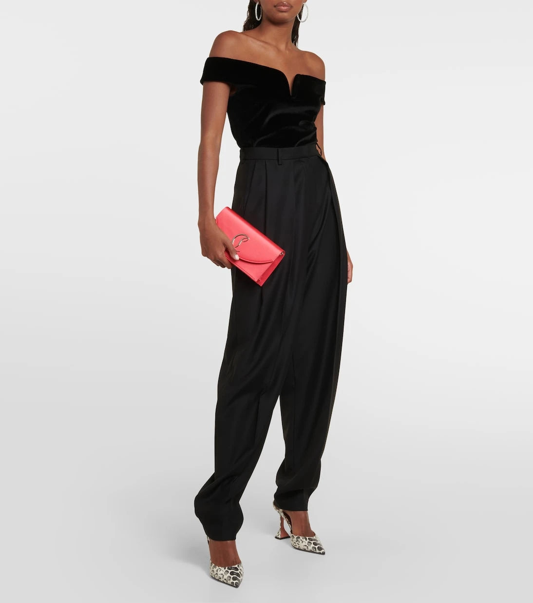 Christian Louboutin - Loubi54 silk-satin clutch