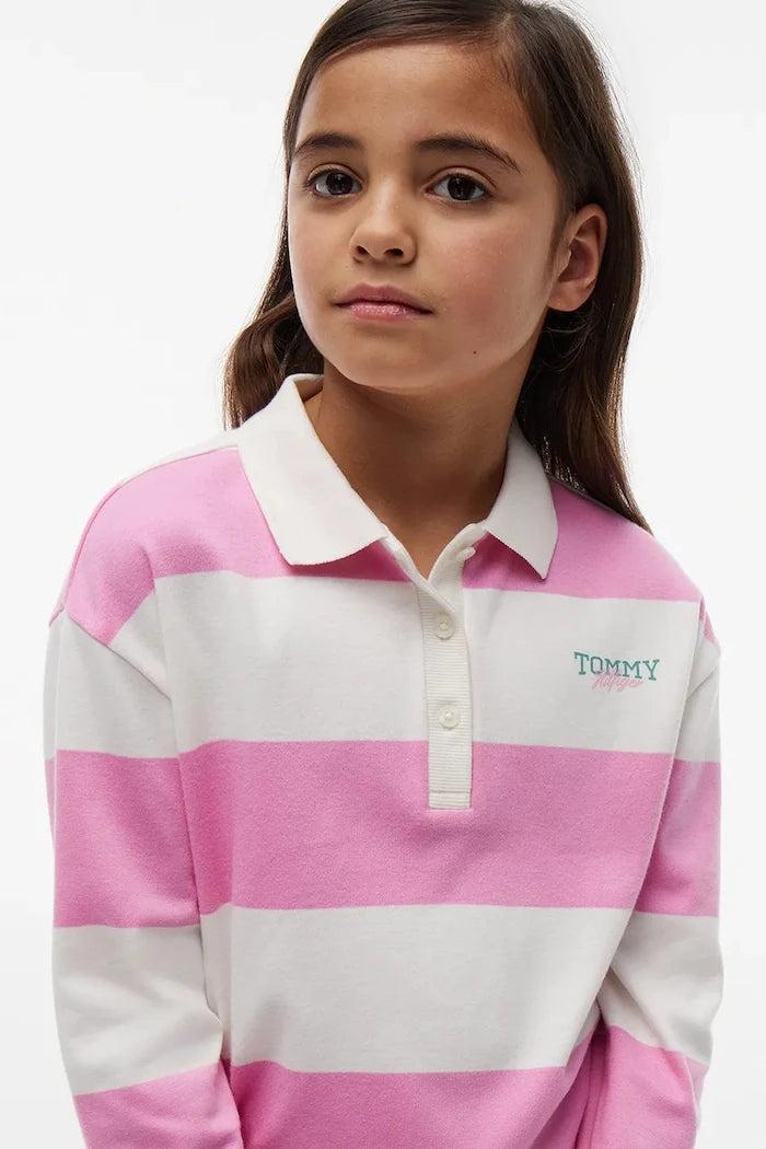 Tommy Hilfiger çocuklar için pamuklu uzun kollu bluz