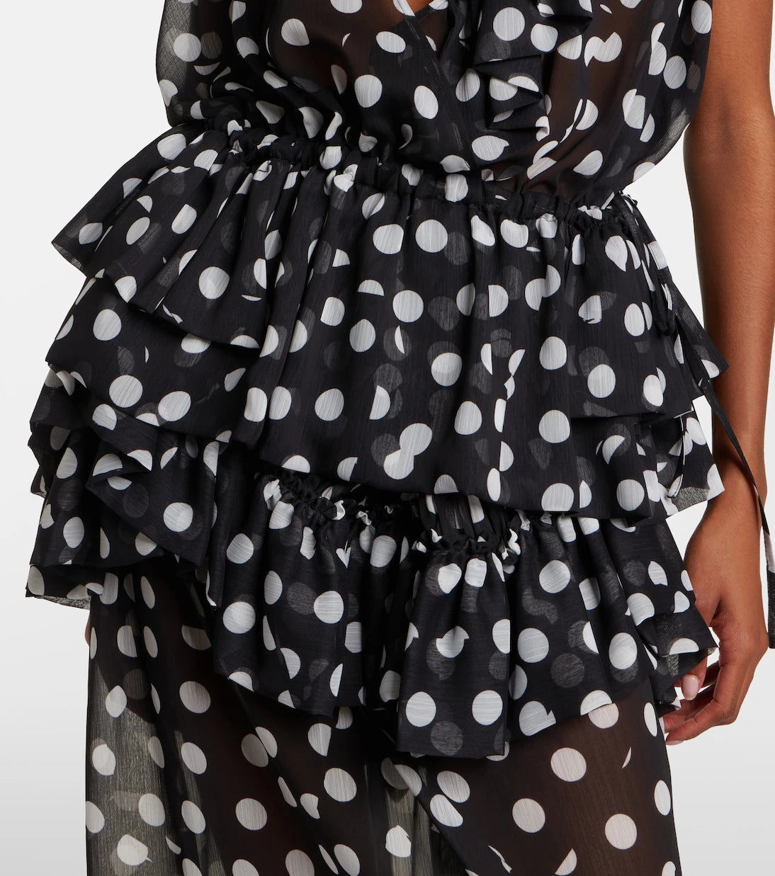 Dries Van Noten - Polka-dot ruffled top