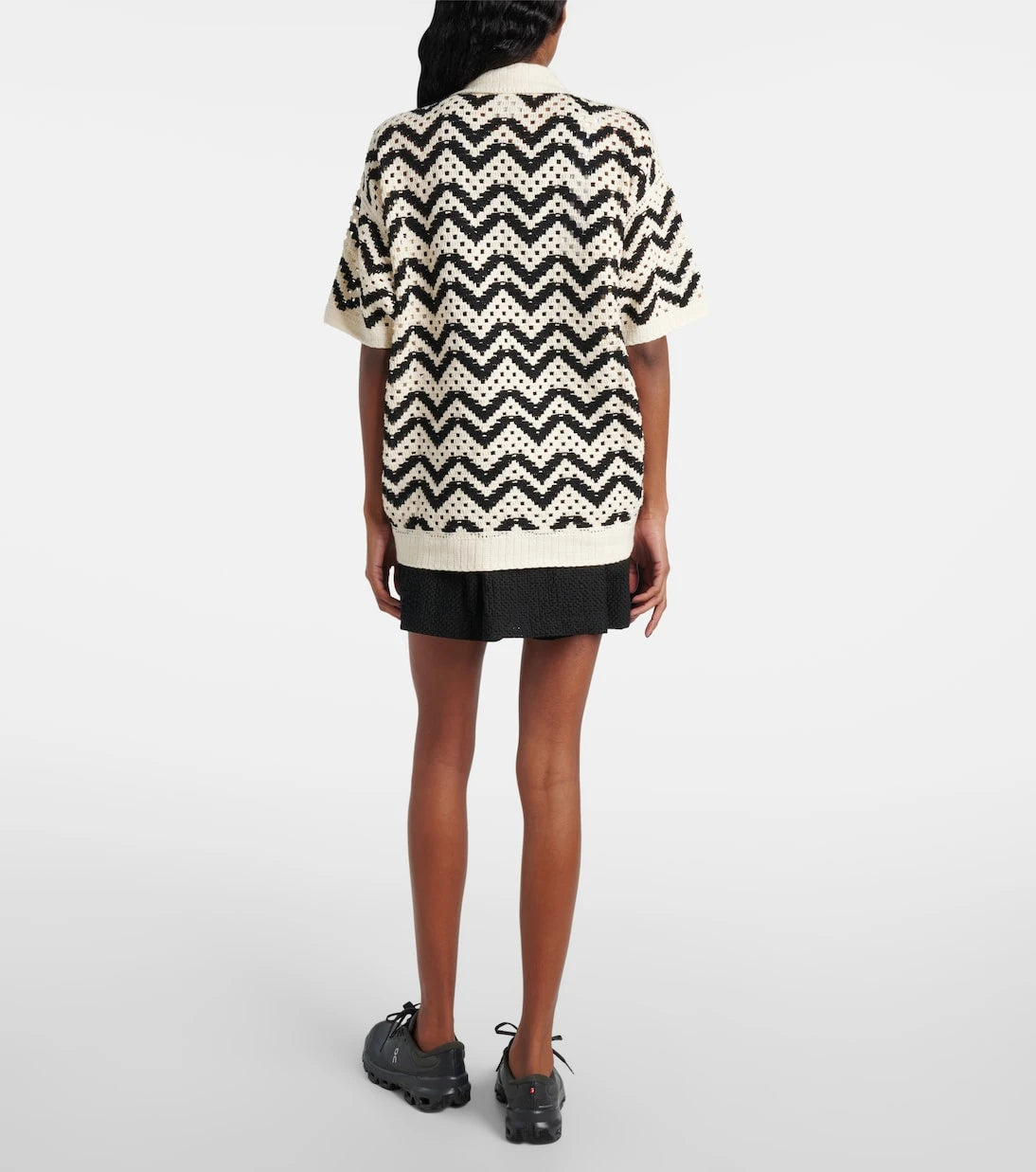 Varley - Anais crochet cotton polo shirt