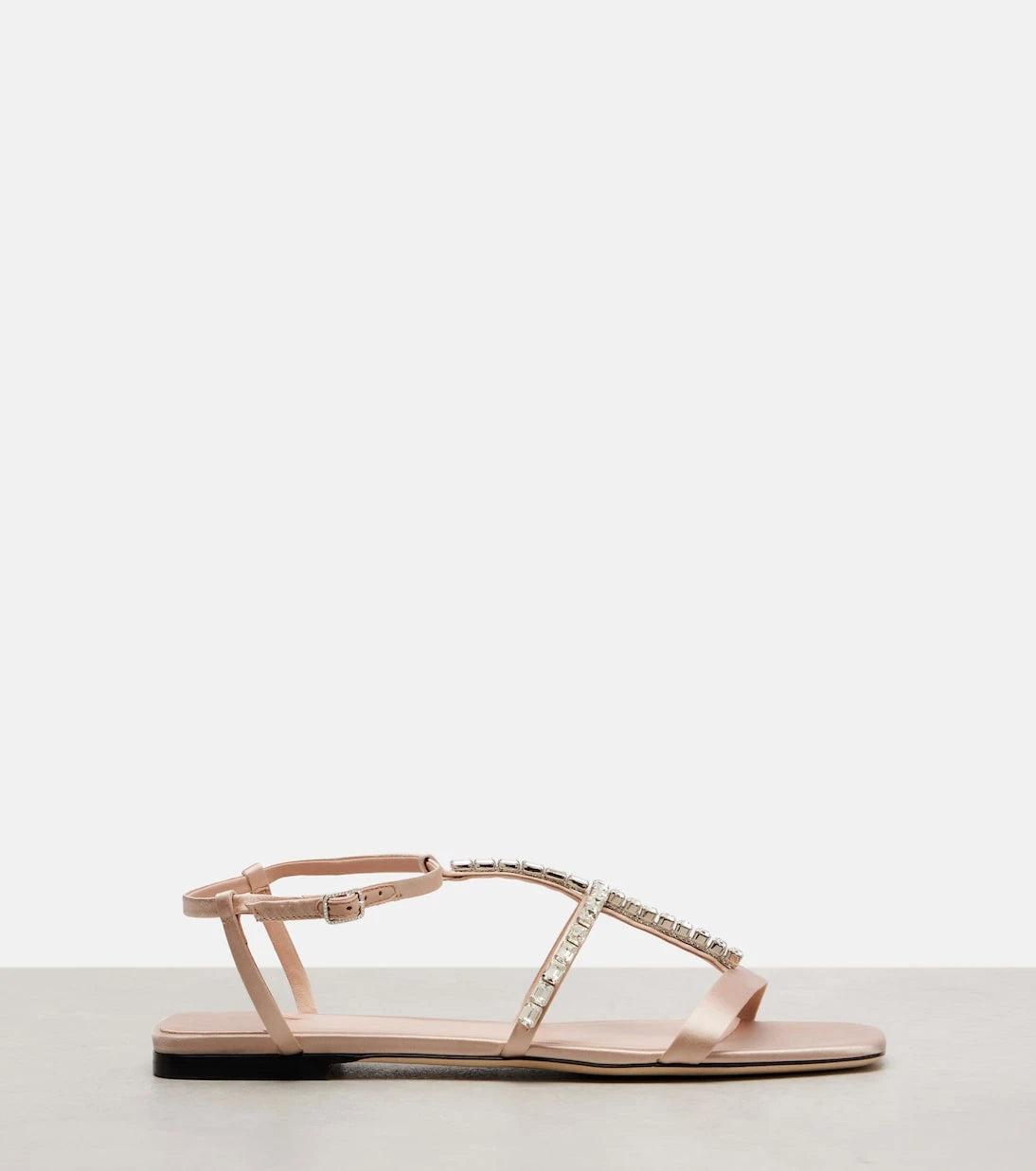 Jimmy Choo - Gwyn embellished satin and leather sandals