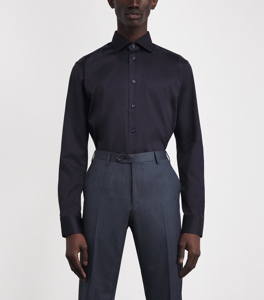 Signature Twill Floral-Trim Shirt