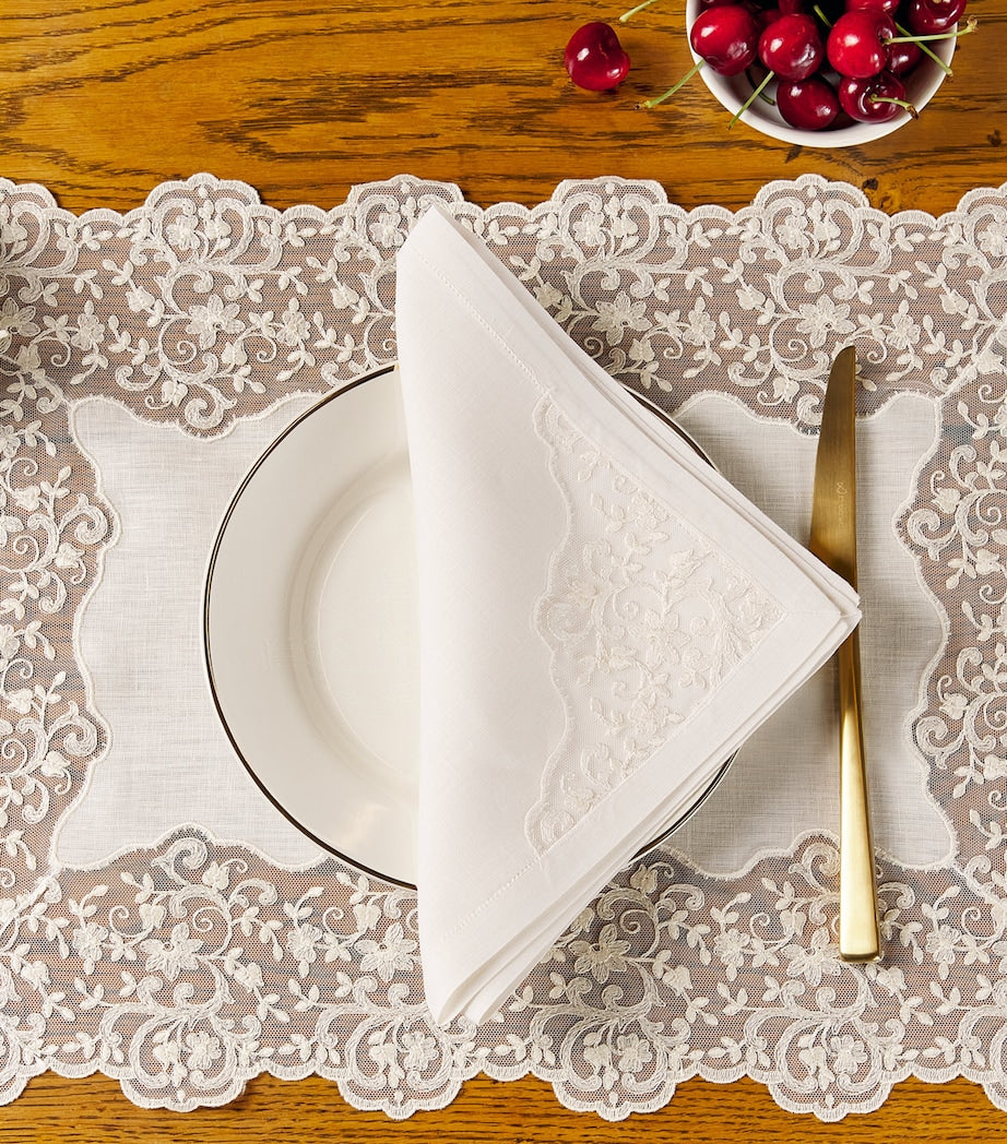Dea Linen Lace-Trim Elite Napkin (45cm x 45cm)