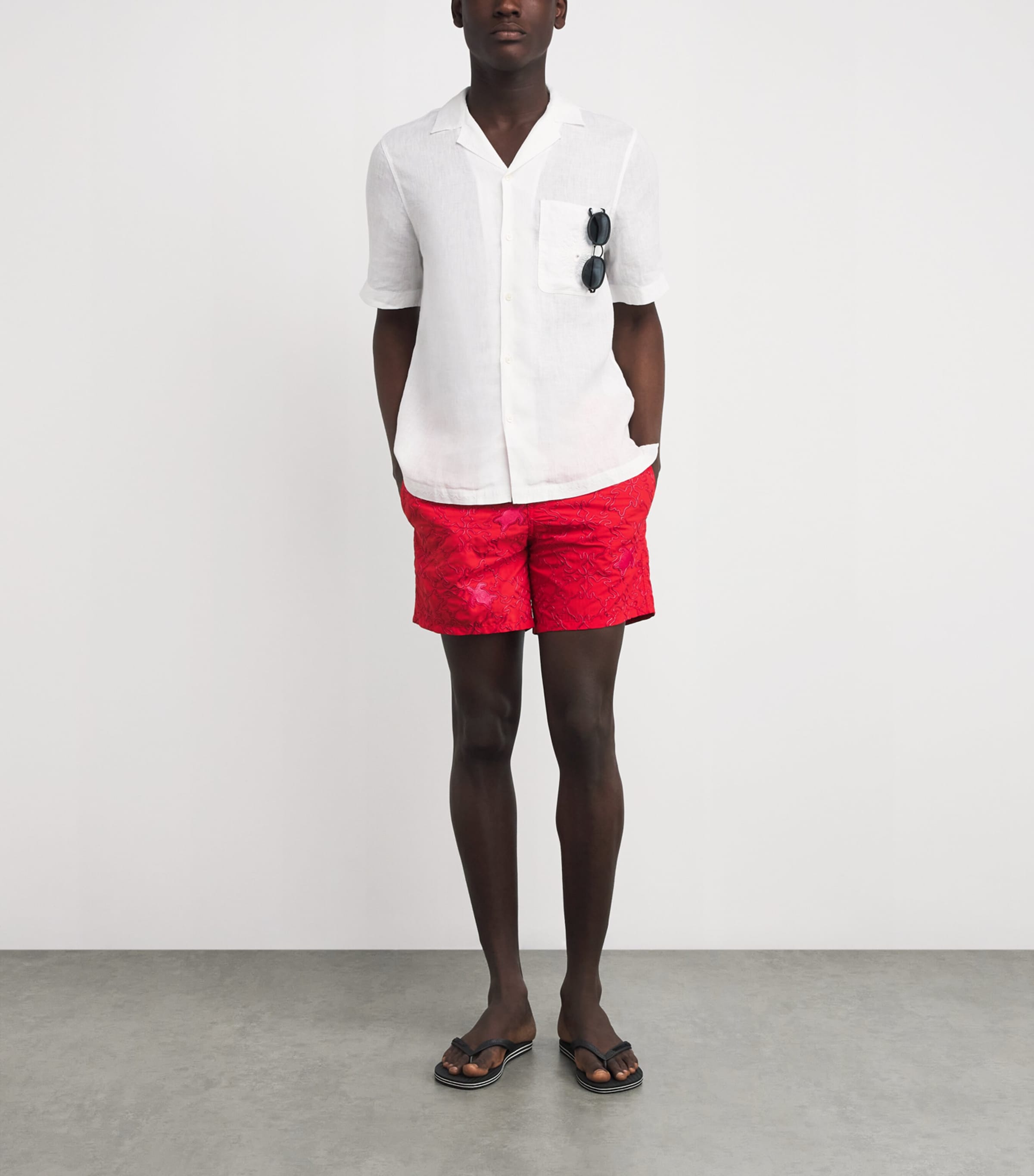 Embroidered Turtle Mistral Swim Shorts